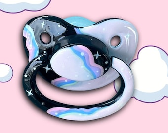 Hand Painted Adult Pacifier -  Retro Agere Pacifier ABDL Adult Baby Pacifier for Soothing and Age Regress |  Adult Baby Accessories