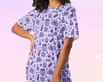 Spellbound Adult Night Gown - Witchy Sleep Wear T-shirt dress