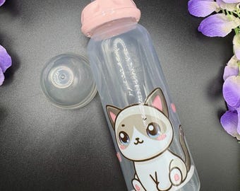 ABDL Bottle - Adult Size Baby Bottle - Large Teat Baby Bottle - Kawaii Cat Little Space Accessories