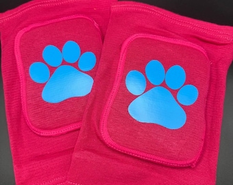 Hot Pink Paw Knee pads - Medium Pole Dancing Knee Protection Paws for Pet play and Animal Roleplay | Cosplay Cute Pretend Play Accessories