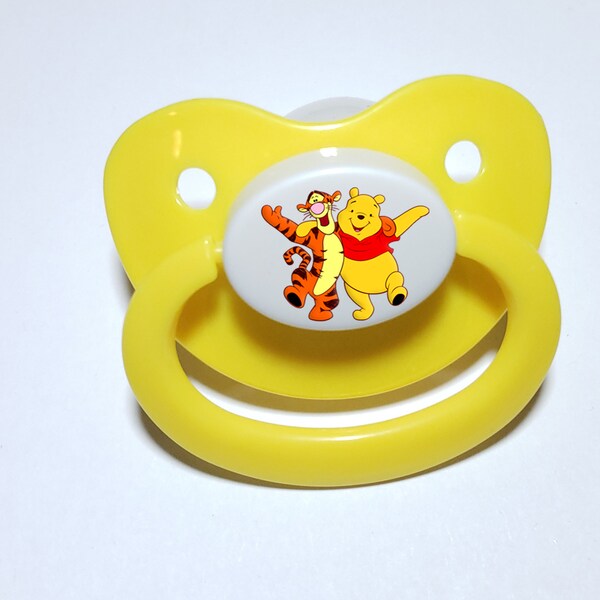 Pooh Bear and Tigger Adult Pacifier, Winnie the Pooh DDLG Pacifier