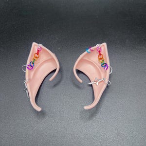 Elf Ears - Fantasy Cosplay Fairy Ears - Slip on Elf Ears with Earrings and chain