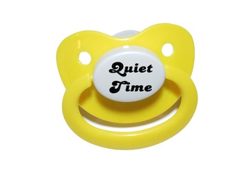 Quiet Time Adult Pacifier -  DDLG & ABDL Adult Baby Pacifier in Various Colors for Age Regress- Little Space | Baby Cosplay Accessories