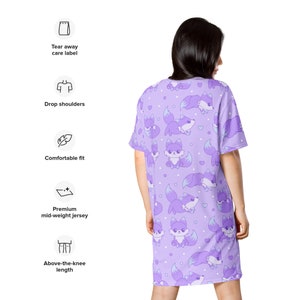 Galaxy Fox Night Gown Sleep Wear T-shirt dress image 6