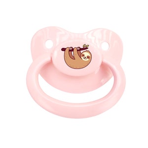 Sloth Adult Pacifier SFW - Personalize ABDL Adult Baby Pacifier in Various Colors for Soothing and Age Regress | Cosplay Accessories