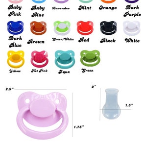 Benutzerdefinierter Schnuller für Erwachsene handgefertigter ABDL-Schnuller für Erwachsene in verschiedenen Farben zur Beruhigung und Altersregression Baby-Cosplay-Zubehör Bild 10