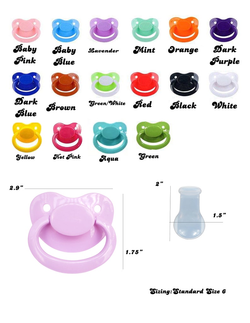 Build Your Own Adult Pacifier DDLG & ABDL Adult Baby Pacifier in Various Colors for Soothing and Snoring Baby Cosplay Accessories image 2