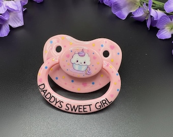 Adult Pacifier - Unicorn Cupcake ABDL Adult Baby (Custom Colors) - Age Regress - Little Space Pacifier