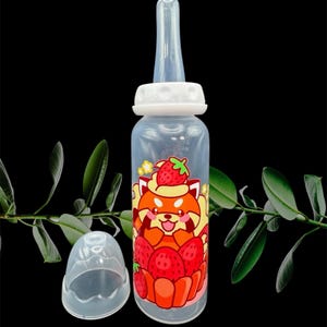 ABDL Bottle - Adult Size Baby Bottle - Large Teat Baby Bottle - Red Panda Little Space Accessories