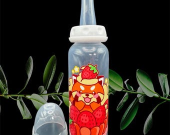 ABDL Bottle - Adult Size Baby Bottle - Large Teat Baby Bottle - Red Panda Little Space Accessories