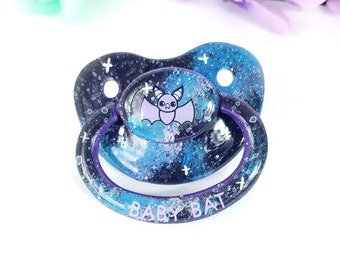 Custom for Chloe- Hand Painted Adult Pacifier - Galaxy kitty ABDL Adult Baby Pacifier for Li Space and Age Regress |  Adult Baby Accessories