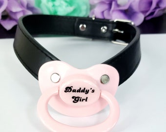 Daddy's Girl Adult Pacifier Gag - Black ABDL Gag -DDLG Pacifier Gag - Adult Baby Age Play Pacifier Gag - Little Space accessories