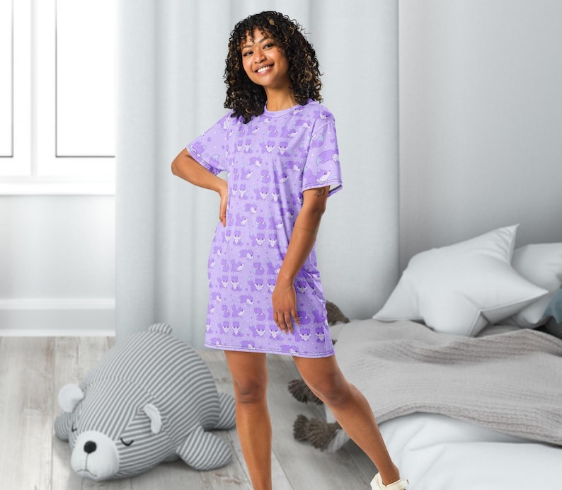 Chemise de nuit Renard Galactique Robe t-shirt Sleep Wear image 1