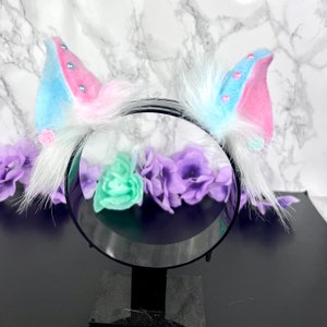Pink Pastel Cosplay Animal Ears - Kawaii Pet Play Bendable Ears- Fluffy Faux Fur Animal Ears