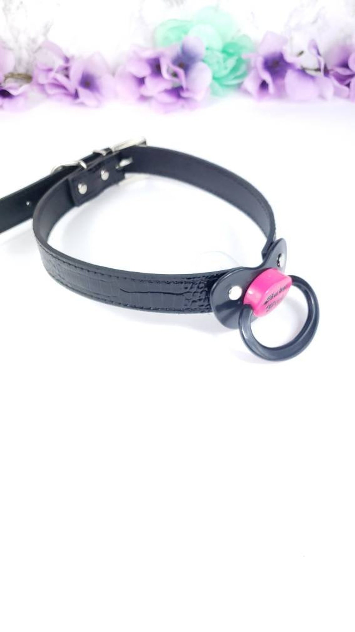 Baby Girl Pacifier Gag Black ABDL Gag DDLG Pacifier Gag Etsy