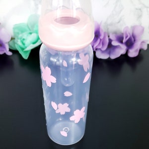 ABDL Bottle - Adult Size Baby Bottle - Large Teat Baby Bottle - Cherry Blossom Theme Little Space Accessories