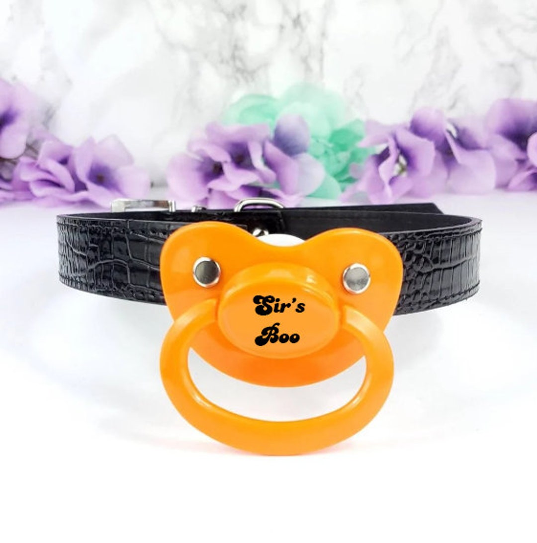Adult Pacifier Gag Black ABDL Pacifier With Straps Sir's Boo Pacifier ...