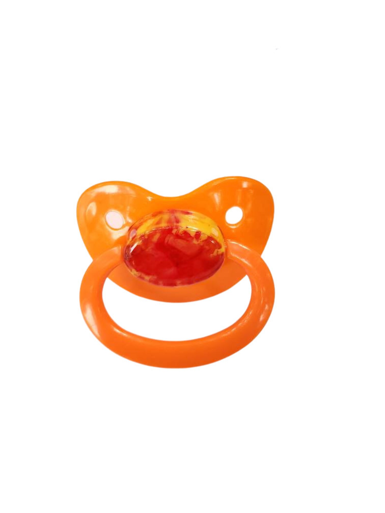 Custom Adult Pacifier Orange Resin Pour DDLG Pacifier Etsy