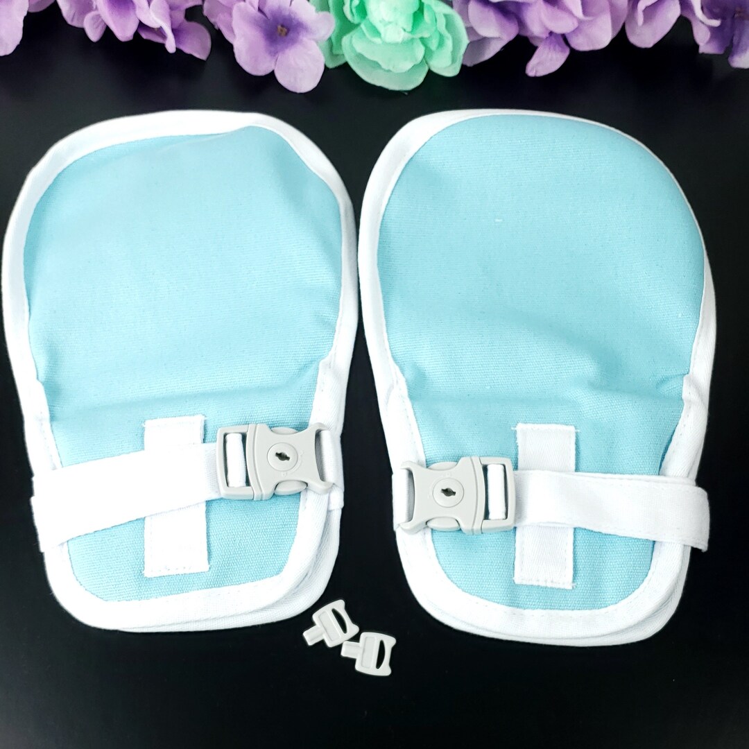 Blue Locking Hand Restraints ABDL Safety Mittens Pet Play Etsy
