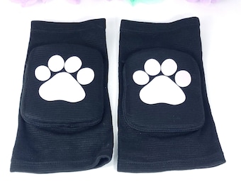 Genouillères noires Paw - Patte de protection des genoux pour la pole dance pour animaux de compagnie et jeux de rôle d'animaux | Idées d'accessoires de jeu de simulation mignons pour cosplay