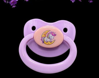 Unicorn Adult Pacifier - ABDL Adult Baby Pacifier Custom Colors and Text - Little Space | Age Regress Adult Pacifier