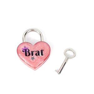 Brat Heart Pad Lock, Aluminum Heart Lock, Collar Closure Lock