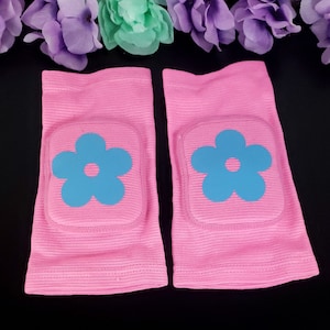 Pink Flower Knee pads - Pole Dancing Adult Knee Protection for Pet play and ABDL Roleplay | Cosplay Cute Pretend Play Accessories Ideas
