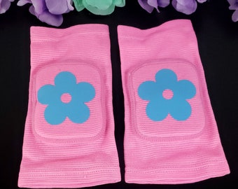 Pink Flower Knee pads - Pole Dancing Adult Knee Protection for Pet play and ABDL Roleplay | Cosplay Cute Pretend Play Accessories Ideas