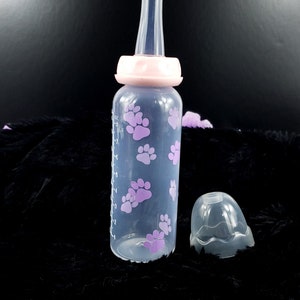 ABDL Bottle - Adult Size Baby Bottle - Large Teat Baby Bottle - Paw Prints Theme Accessories