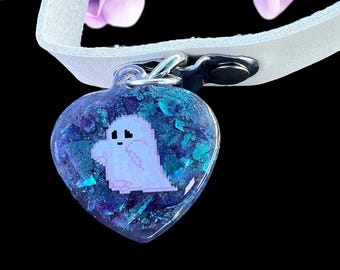 Ghost Pet Play Collar Tag - Resin Dog Tag