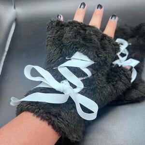 Corset Pet Play Fingerless Gloves- Custom Color - Human Animal Paws- Cosplay Paws- Pet Play Accessories-Kawaii Paw Gloves