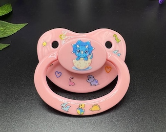 Deco Adult Pacifier - Glow In The Dark Dinosaurs ABDL Adult Baby Pacifier for Soothing and Age Regress |  Adult Baby Agere