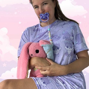 Galaxy Fox Night Gown Sleep Wear T-shirt dress image 2