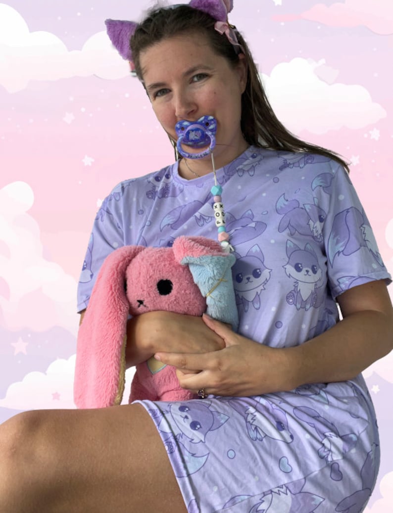 Galaxy Fox Night Gown Sleep Wear T-shirt dress image 2