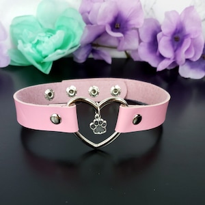 Pfote Pet Play Halsband - Herz Choker Halskette - Kätzchen Pet Play Choker