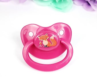 Chupete Fox para adultos - Personalizable - Chupete ABDL para adultos y bebés con regresión de edad - Little Space / Accesorios de cosplay para bebés