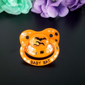 Halloween Adult Pacifier - ABDL Adult Baby Pacifier - Baby Bat Deco Pacifier - Little Space - Age Regress | Adult Baby Accessories