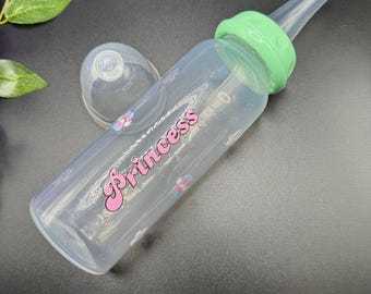 ABDL Bottle - Adult Size Baby Bottle - Large Teat Baby Bottle - Trans Paw Prints Theme Accessories