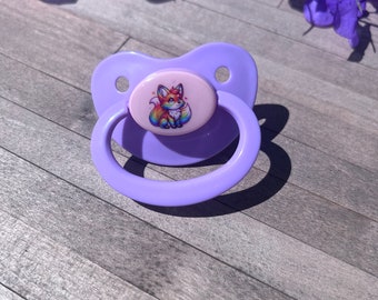 Ciuccio per adulti Rainbow Fox - Ciuccio per adulti AB DL in colori personalizzati - Little Space / Age Regress Accessories