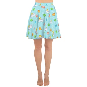 Bath Time Rubber Duckies Skater Skirt