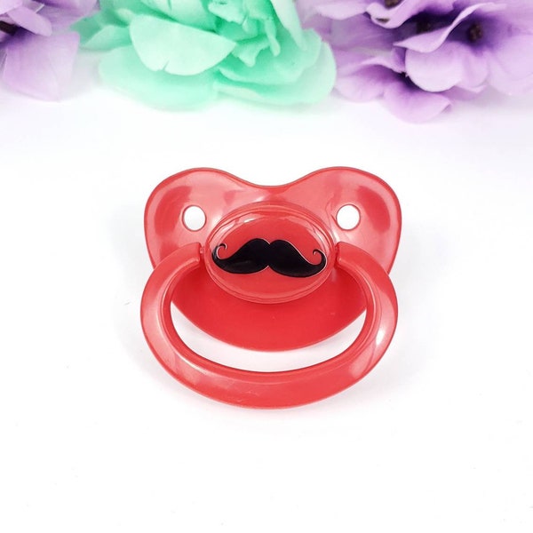 Mustache Adult Pacifier - Funny ABDL Adult Baby Pacifier - Little Space | Gag gift Adult Novelty Pacifier