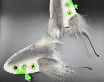 Puppy Cosplay Animal Ears - Cyber Punk Pet Play Ears- Fluffy Faux Fur Costume Ears - Halloween Ears