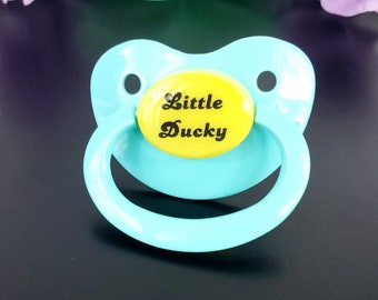 Little Ducky Adult Pacifier - DDLG & ABDL Adult Baby Pacifier in Various Colors - Pet Name Age Regress Pacifier | Adult Baby Accessories