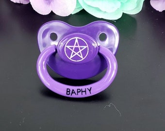 Pentagram Adult Pacifier - ABDL Witch Theme Pacifier in Various Colors for Soothing and Age Regress | Little Space Baby Accessories
