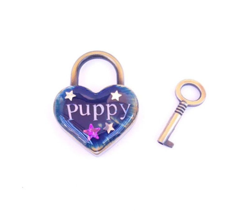 Custom Resin Heart Pad Lock, Aluminum Heart Lock, Collar Closure Lock 