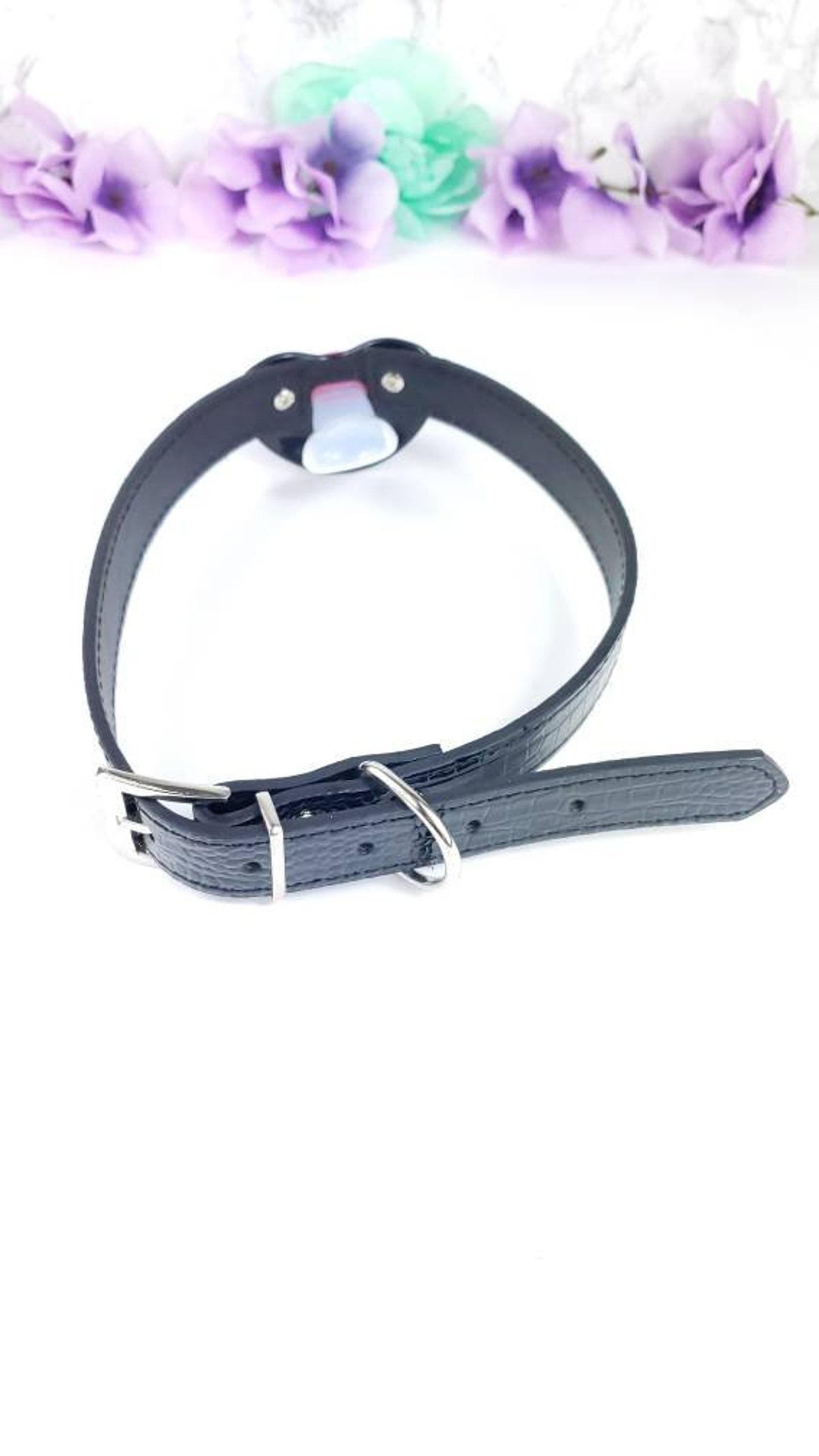 Baby Girl Pacifier Gag Black ABDL Gag DDLG Pacifier Gag Etsy