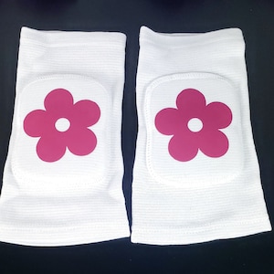 White Flower Knee pads - Pole Dancing Adult Knee Protection for Pet play and ABDL Roleplay | Cosplay Cute Pretend Play Accessories Ideas