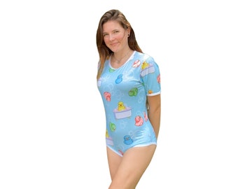 ABDL Adult Bodysuit - Age Regress Romper - ABDL Bath Time Milk Silk Adult One Piece | Age Regression Little Space Clothing Apparel Ideas