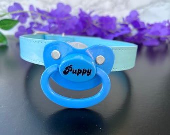 Puppy Adult Pacifier Gag - Mermaid ABDL Gag - Blue DDLG Pacifier Gag - Adult Baby Age Play Pacifier Gag - Pet Play Gag