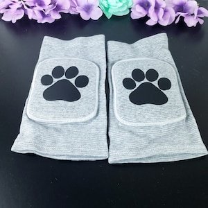 Protège-genoux gris - Patte de protection des genoux pour la pole dance pour animaux de compagnie et jeu de rôle animal | Idées d'accessoires de jeu de simulation mignons pour cosplay